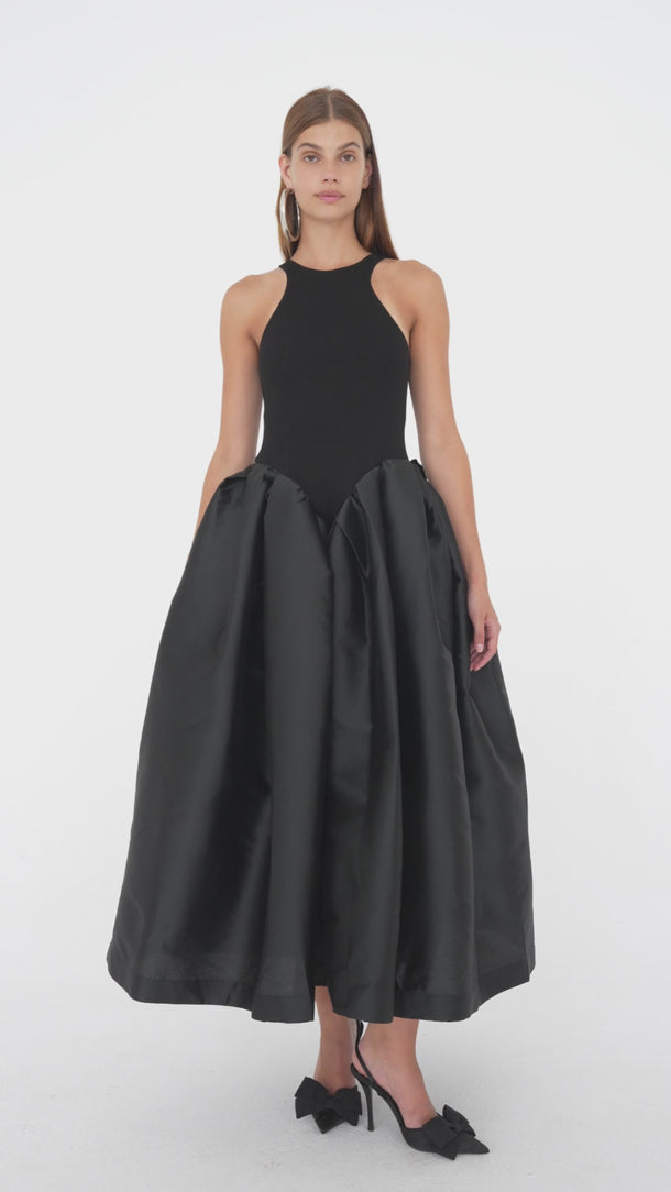 BLACK DRESS WITH TANK TOP SCOOPED marques almeida