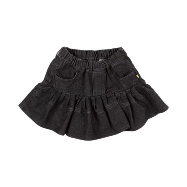 BLACK DENIM SKORT WITH FRILL makids