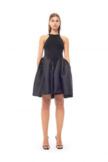 BLACK MINI DRESS WITH TANK TOP SCOOPED marques almeida