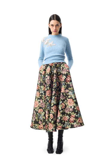 BLUE KNIT CREW NECK WITH EMBELLISHMENT marques almeida