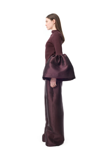 BURGUNDY MIKADO BOYFRIEND STYLE TROUSERS marques almeida