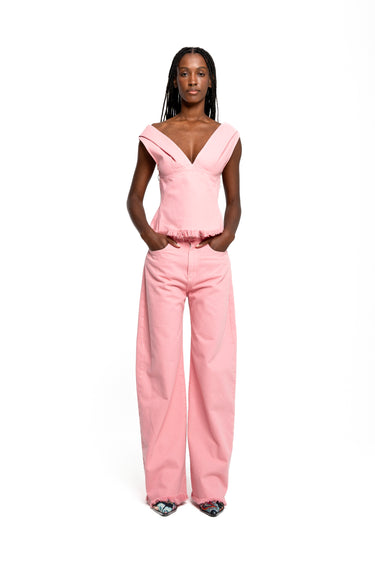 PINK DRILL BOYFRIEND TROUSERS marques almeida